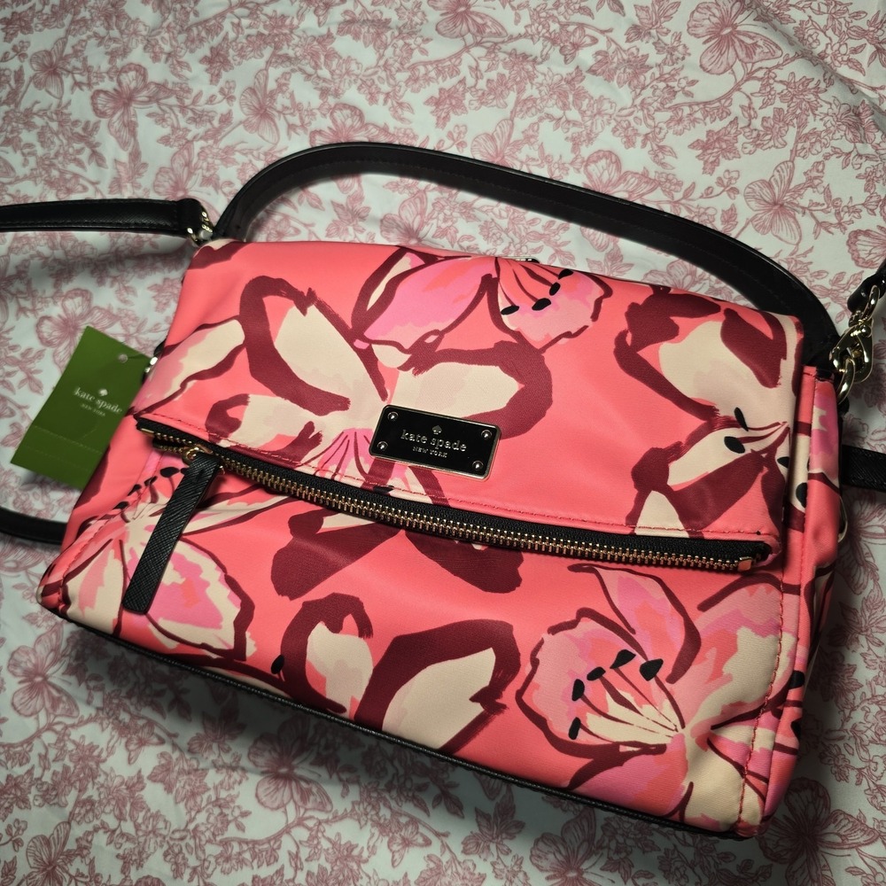 Kate Spade New York Blake Avenue Miri‎ Handbag Satchel Crossbody Bag Pink Floral